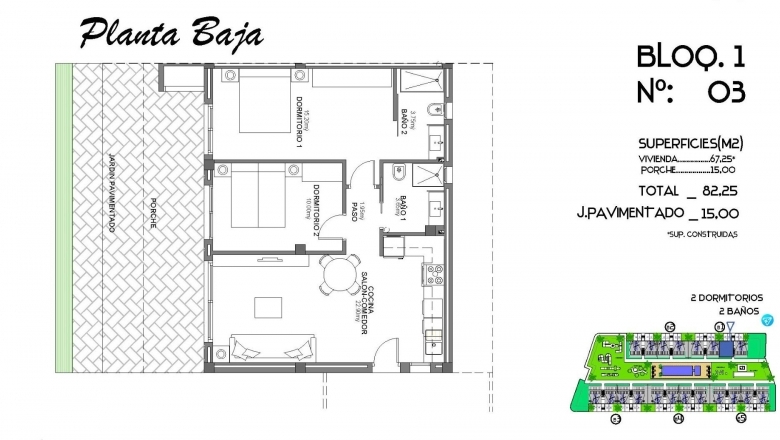Planta baja en venta con garaje en Golf Resort Algorfa
