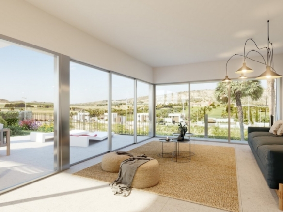 Villas Modernas con sótano y vistas al golf