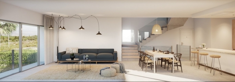 Villas Modernas con sótano y vistas al golf
