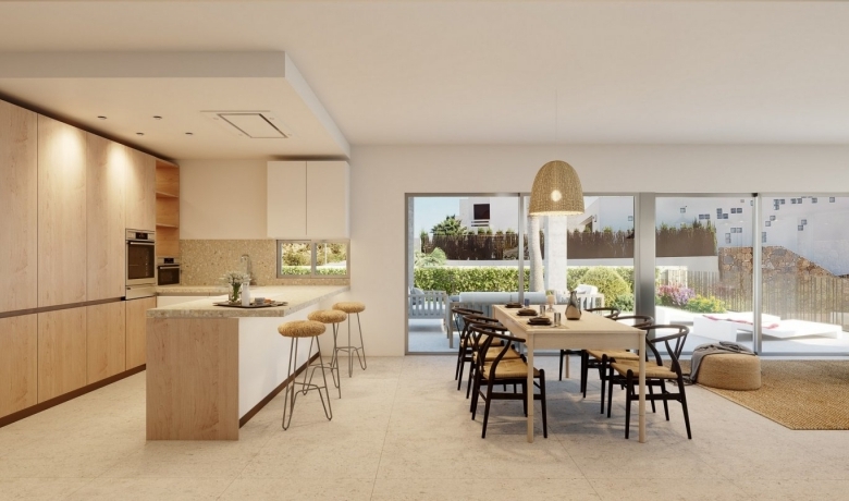 Villas Modernas con sótano y vistas al golf