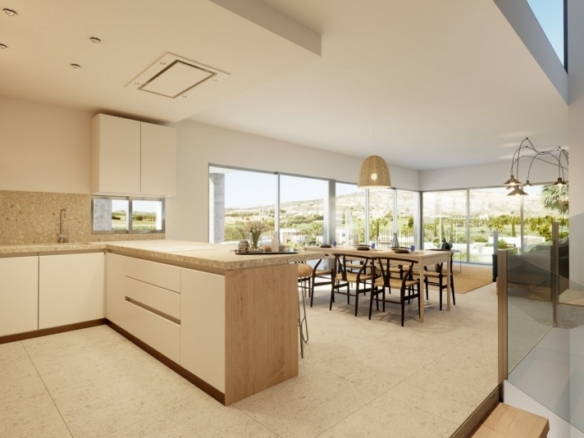 Villas Modernas con sótano y vistas al golf