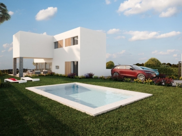 Villas Modernas con sótano y vistas al golf