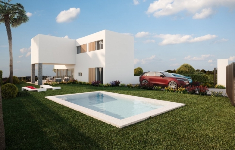 Villas Modernas con sótano y vistas al golf