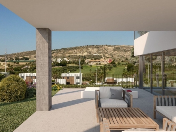Villas Modernas con sótano y vistas al golf