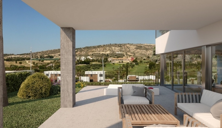 Villas Modernas con sótano y vistas al golf