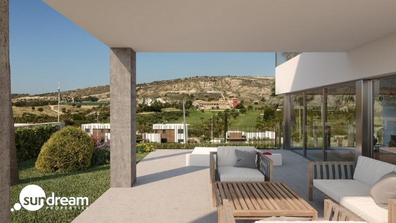 Villas Modernas con sótano y vistas al golf