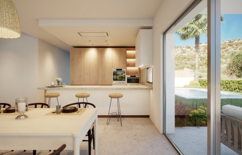Villas Modernas con sótano y vistas al golf