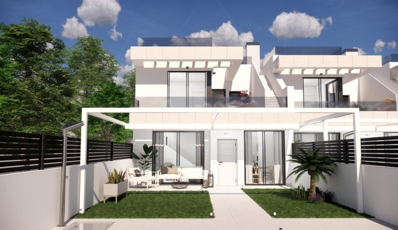 PRECIOSOS ADOSADOS DE 3 DORMITORIOS CON PISCINA Y SOLARIUM EN ROJALES