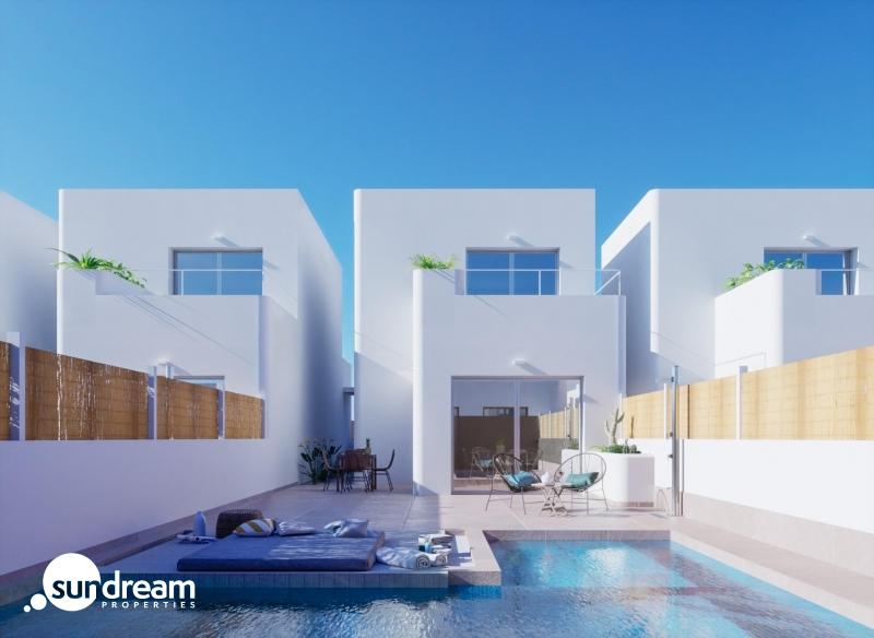 VILLA PAREADA DE NUEVA CONSTRUCCION DE ESTILO IBICENCO EN LOS ALCAZARES