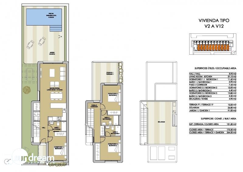 VILLA DE 3 DORMITORIOS DE OBRA NUEVA EN MIL PALMERAS