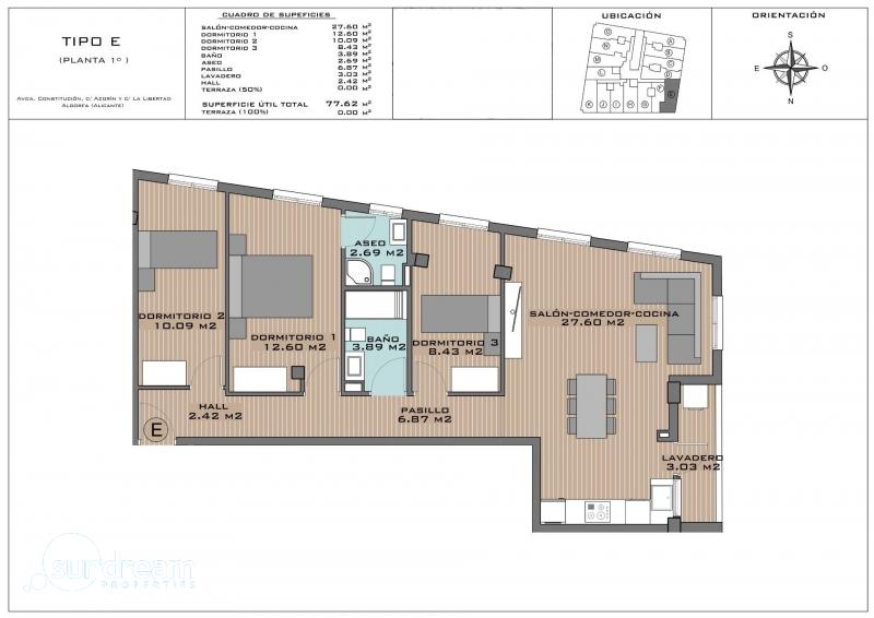 g_39882-11-11 APARTAMENTO MODERNO DE NUEVA CONSTRUCCIÓN DE 3 DORMITORIOS EN ALGORFA