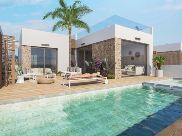 VILLA DE NUEVA CONSTRUCCIÓN EN UNA SOLA PLANTA DE 3 DORM. EN LOS ALCAZARES