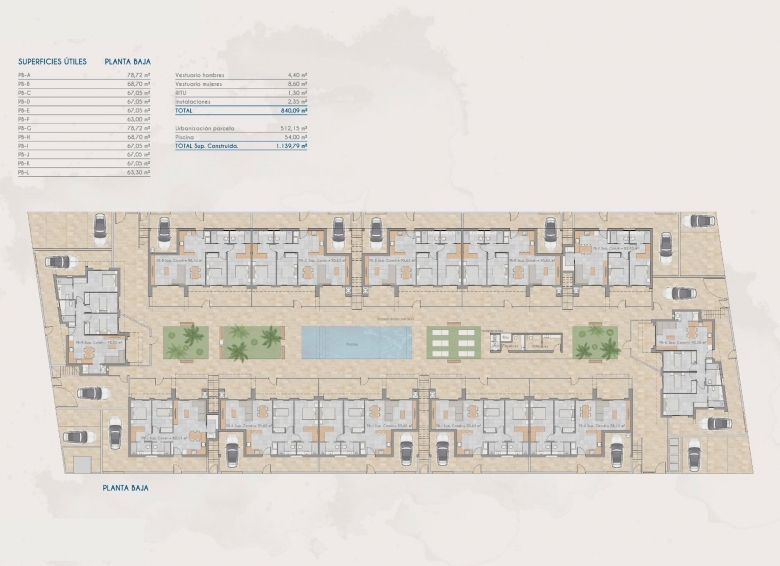 Bungalow de planta alta de 2 dormitorios a la venta con solarium privado en Torre-Pacheco(Murcia)