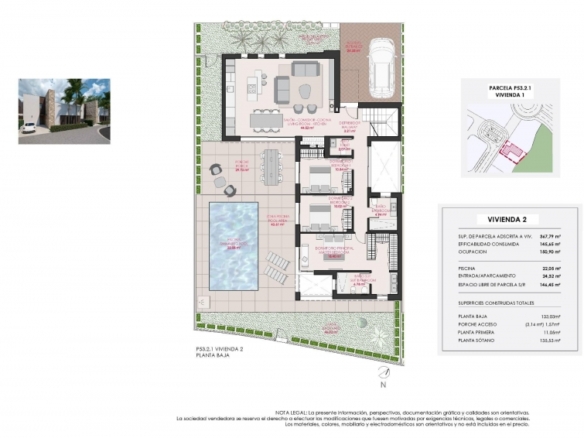 Villa de 3 dormitorios de nueva construcción a la venta en la provincia de Murcia.