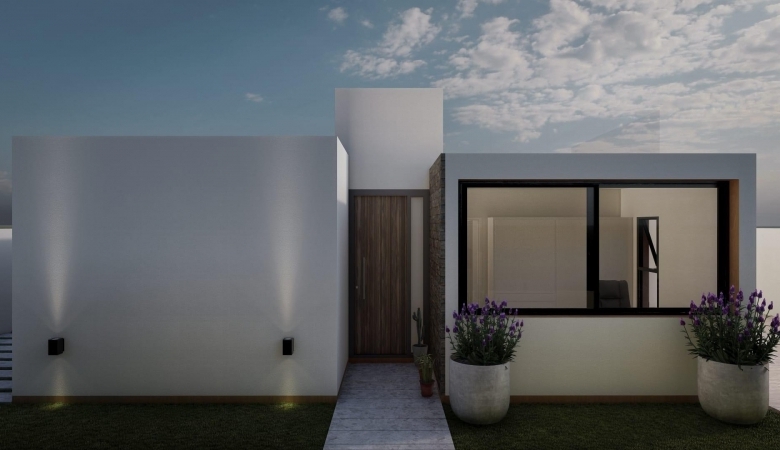 Villa de estilo ibicenco de una sola planta de 3 dormitorios a la venta en Fortuna(Murcia)