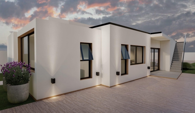 Villa de estilo ibicenco de una sola planta de 3 dormitorios a la venta en Fortuna(Murcia)