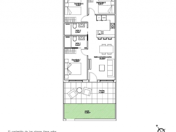 Bungalow de planta baja de 3 dormitorios a la venta en Pilar de la Horadada