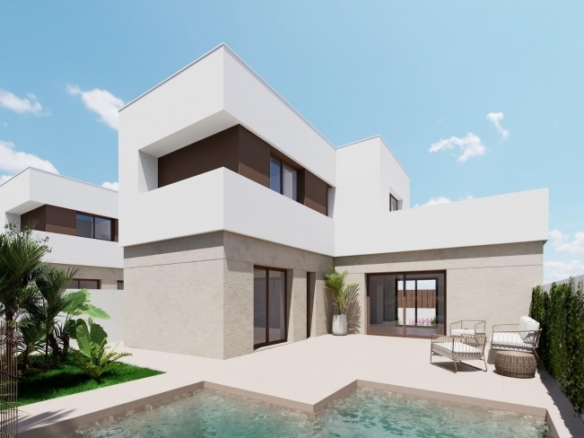 Villa obra nueva con piscina y garaje en Los Alcázares