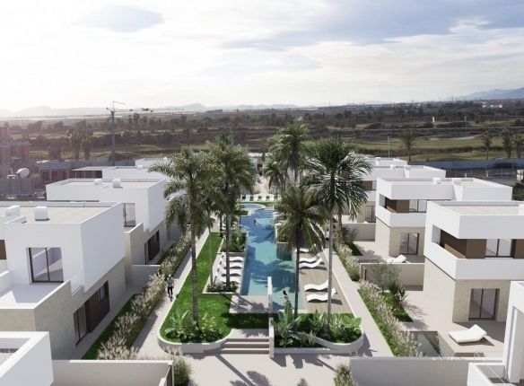 Villa obra nueva con piscina y garaje en Los Alcázares