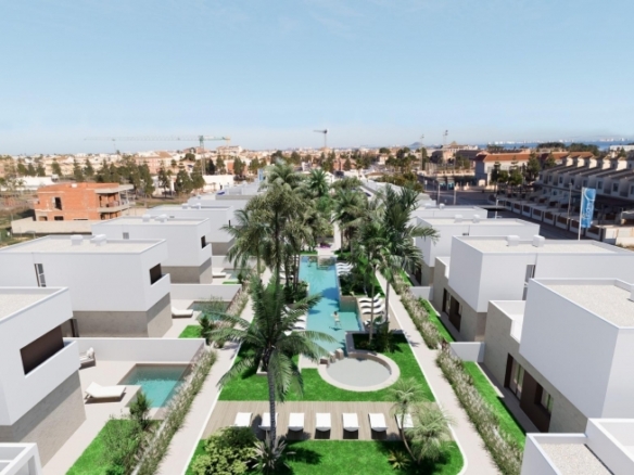 Villa obra nueva con piscina y garaje en Los Alcázares