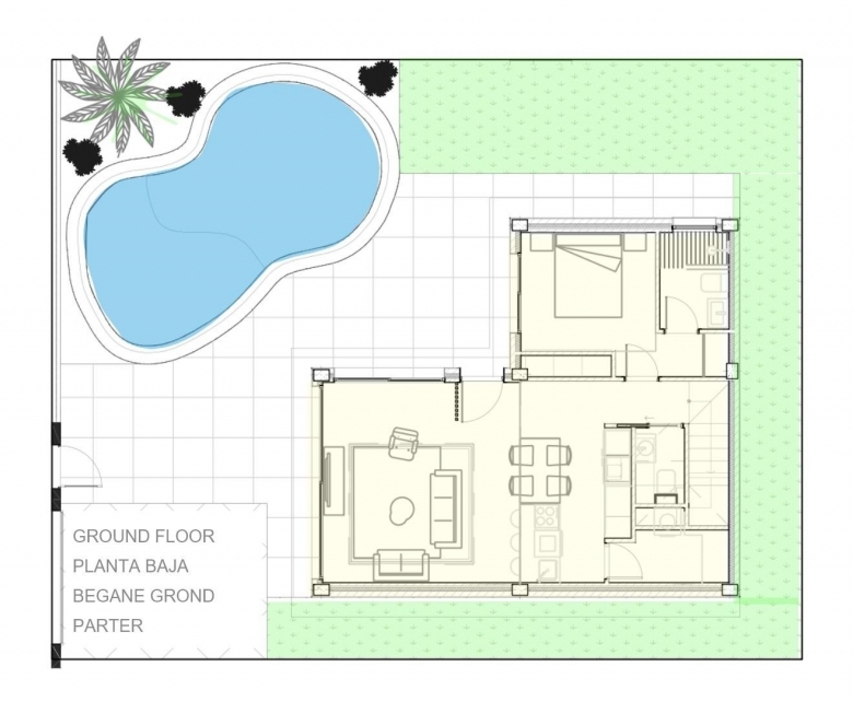 Villa en venta obra nueva con piscina en Torre Pacheco