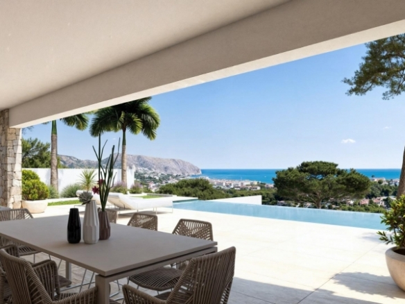 Villa de lujo de 4 dormitorios y piscina privada con vistas al mar en Moraira