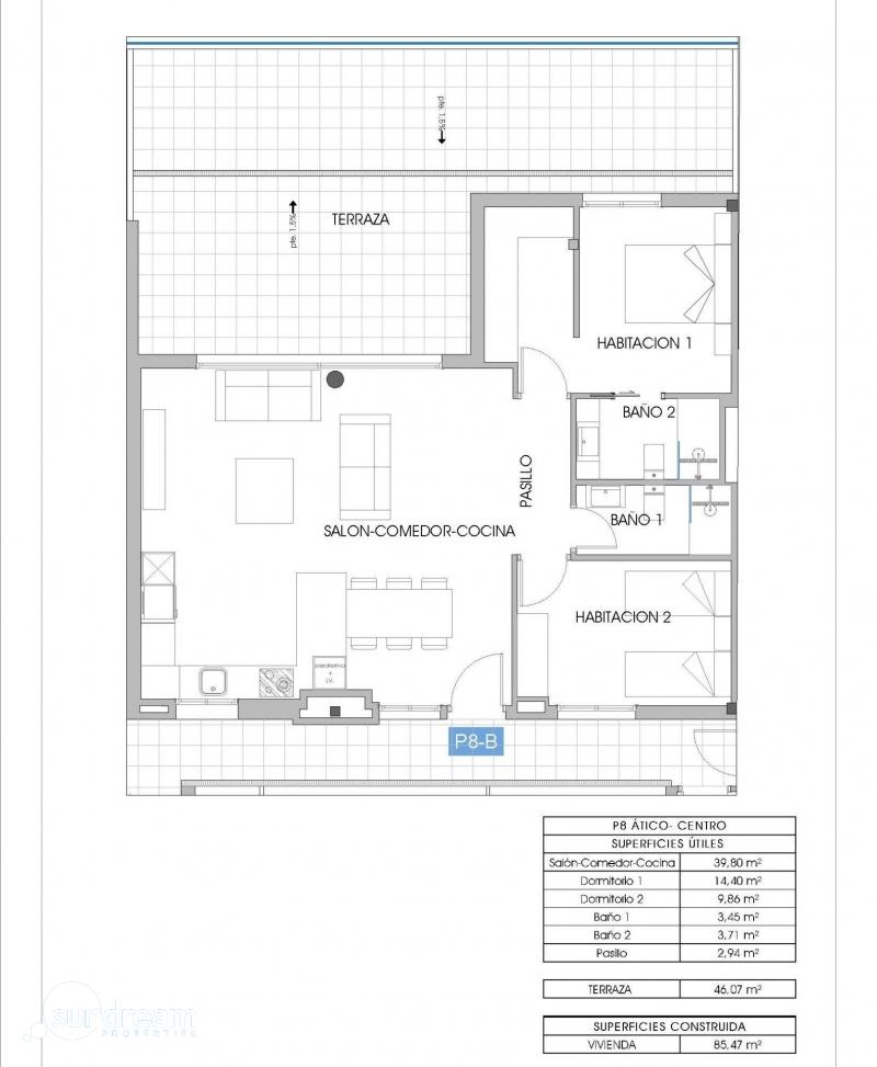 Ático en venta dos habitaciones y garaje Cala Finestrat