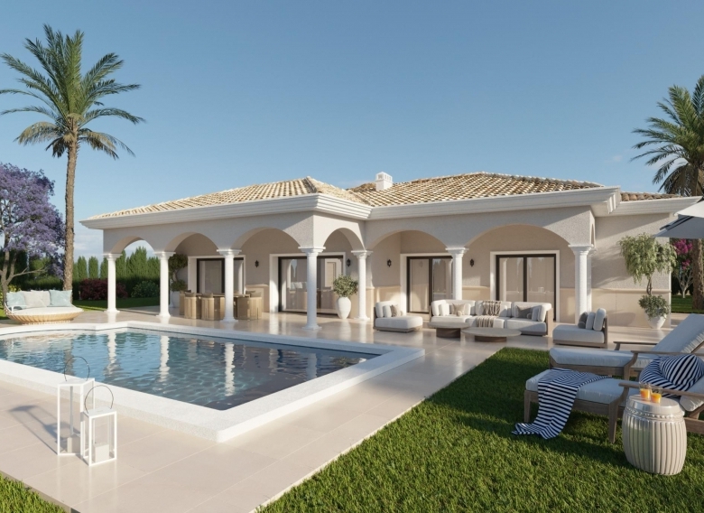 Villa en venta obra nueva con piscina y terreno Pinoso