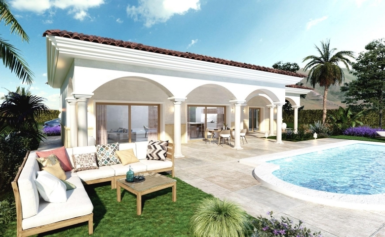 Villa en venta obra nueva con piscina y terreno Pinoso