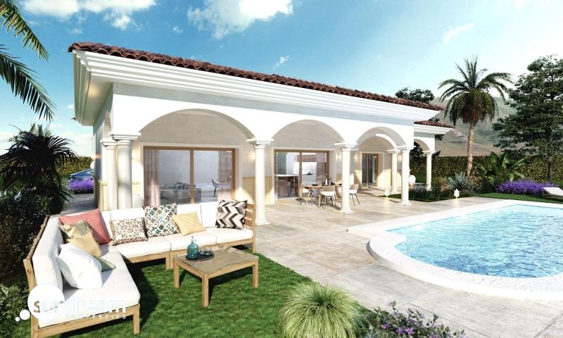 Villa en venta obra nueva con piscina y terreno Pinoso