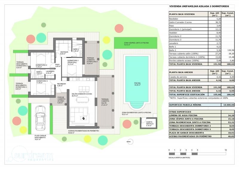 Villa en venta obra nueva con piscina y terreno Pinoso