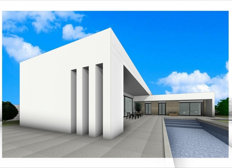 Villa en venta una planta con piscina en Aspe