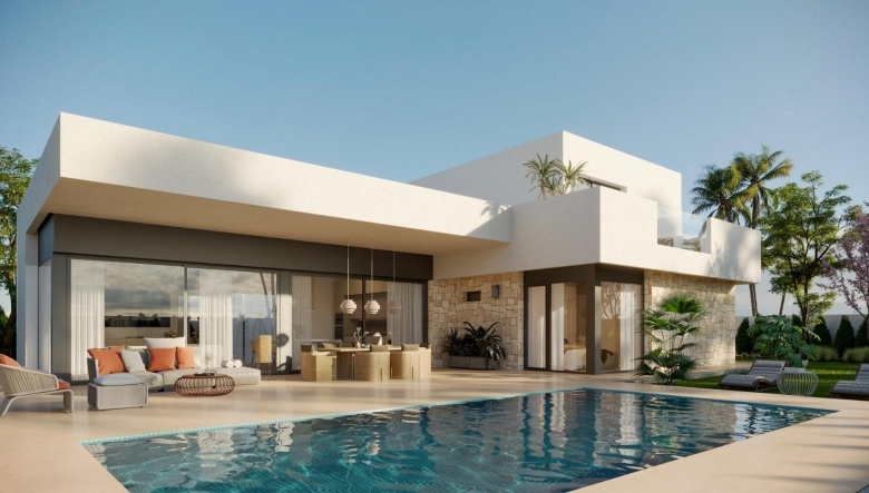 Villa en venta obra nueva con piscina en Aspe