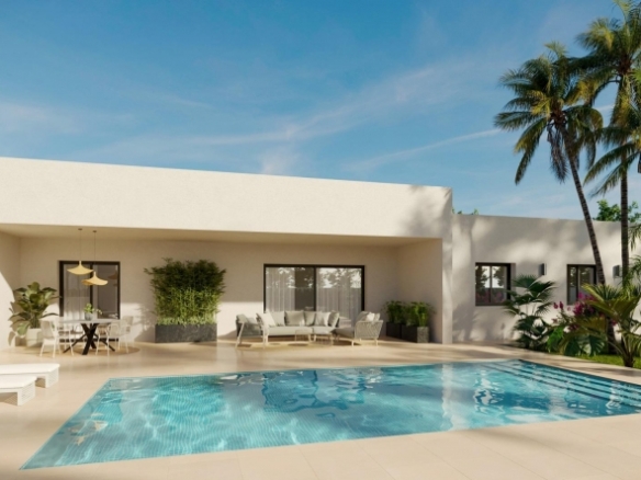 Villa moderna en venta obra nueva con piscina en Aspe