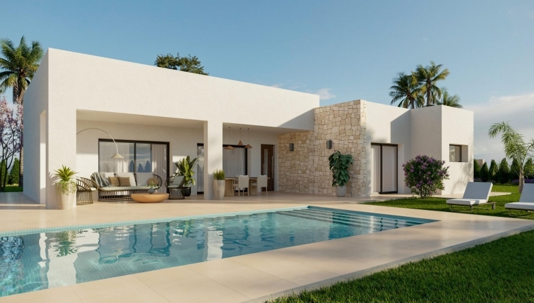 Villa en venta obra nueva con piscina en Aspe
