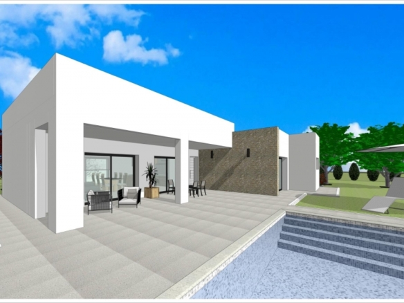 Villa en venta obra nueva con piscina en Aspe