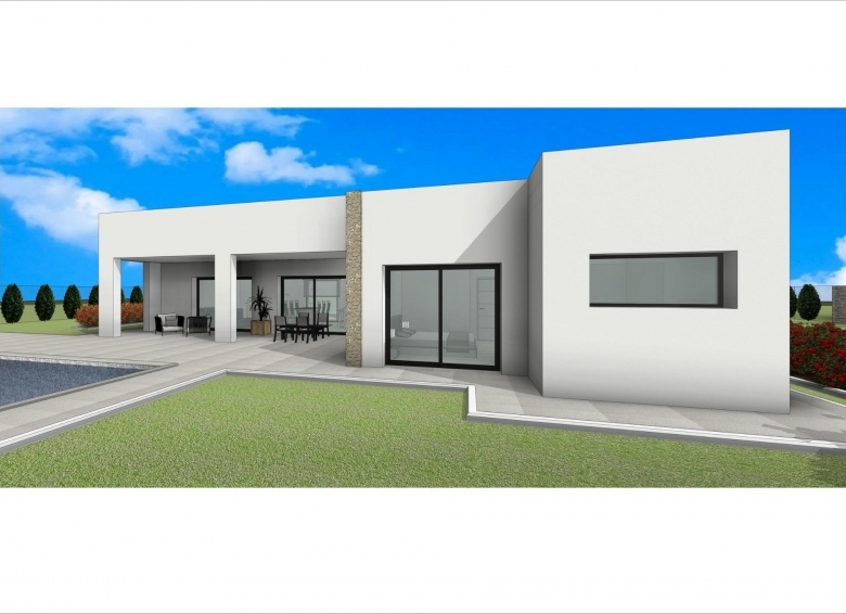 Villa en venta obra nueva con piscina en Aspe