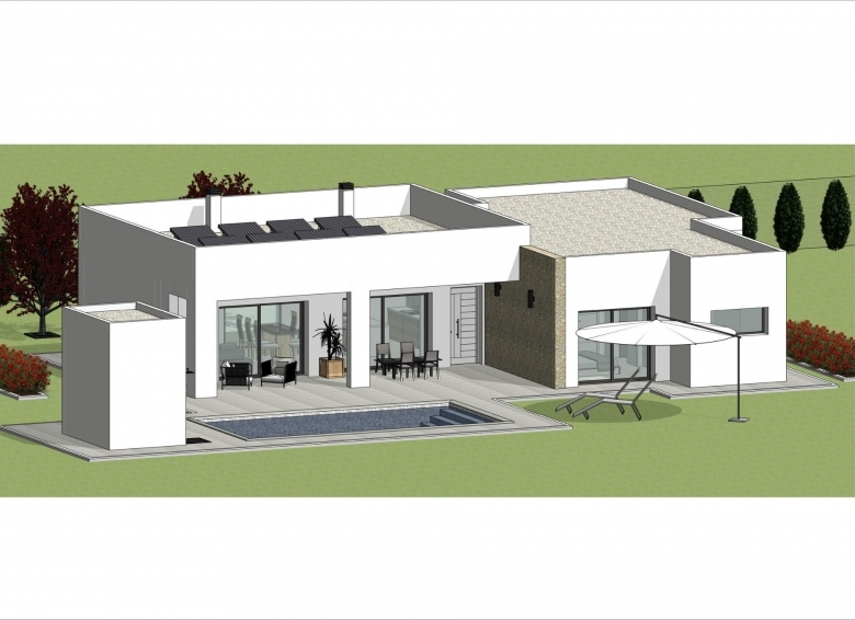 Villa en venta obra nueva con piscina en Aspe