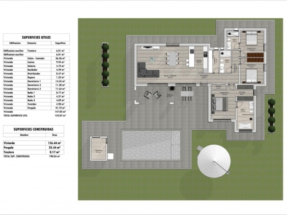 Villa en venta obra nueva con piscina en Aspe