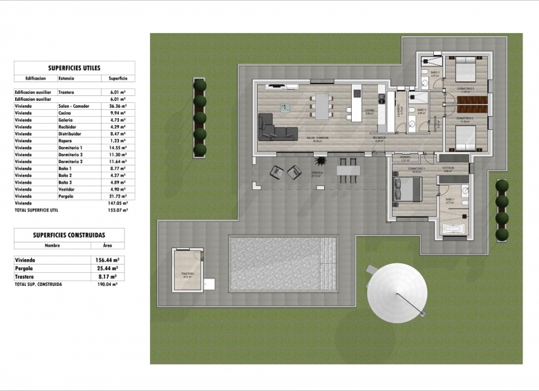 Villa en venta obra nueva con piscina en Aspe