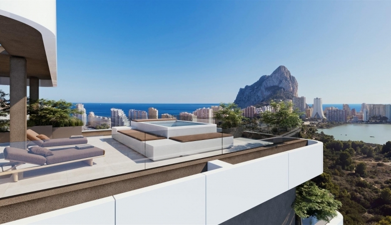 Apartamento de lujo de nueva construcción con 3 dormitorios con vistas al mar a la venta en Calpe, Costa Blanca