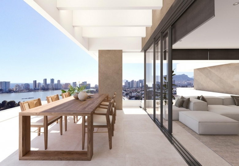 Apartamento de lujo de nueva construcción con 3 dormitorios con vistas al mar a la venta en Calpe, Costa Blanca