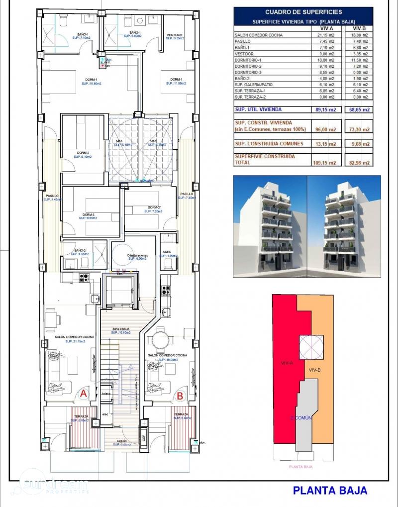g_42227-24-13 Apartamento de nueva construcción con 3 dormitorios a tan solo 150m de la playa a la venta en Torrevieja
