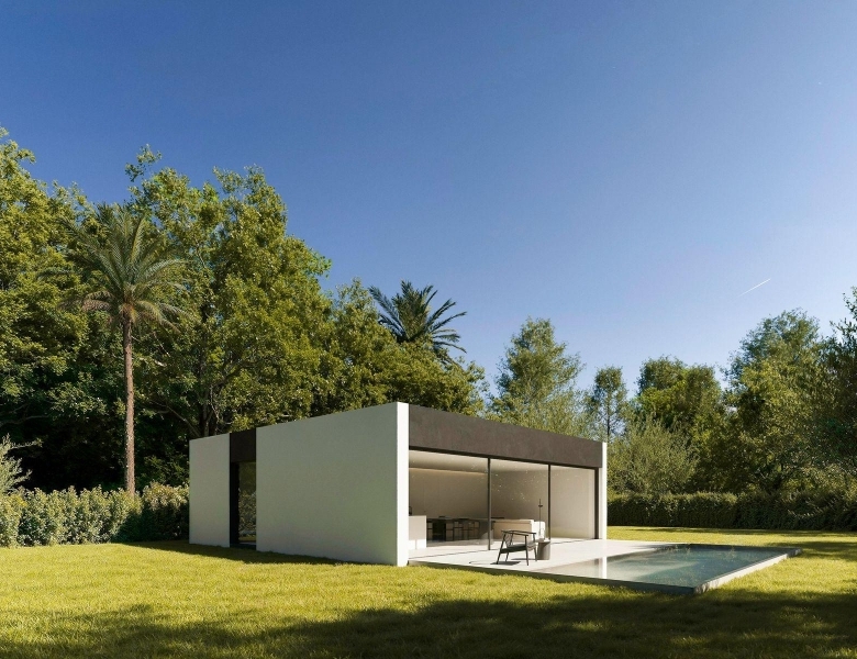 Villa moderna de nueva construcción en una sola planta con 3 dormitorios y piscina privada en Benidorm