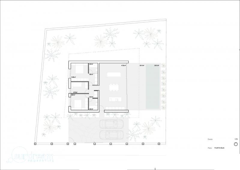 Villa moderna de nueva construcción en una sola planta con 3 dormitorios y piscina privada en Benidorm
