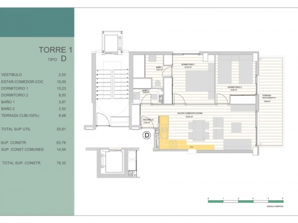 Apartamento de nueva construcción con 2 dormitorios cerca de la playa y del puerto deportivo en Guardamar del Segura