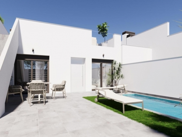 Villa pareada de nueva construcción con 2 dormitorios y  piscina privada en Torre Pacheco