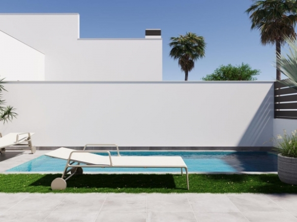 Villa pareada de nueva construcción con 2 dormitorios y  piscina privada en Torre Pacheco