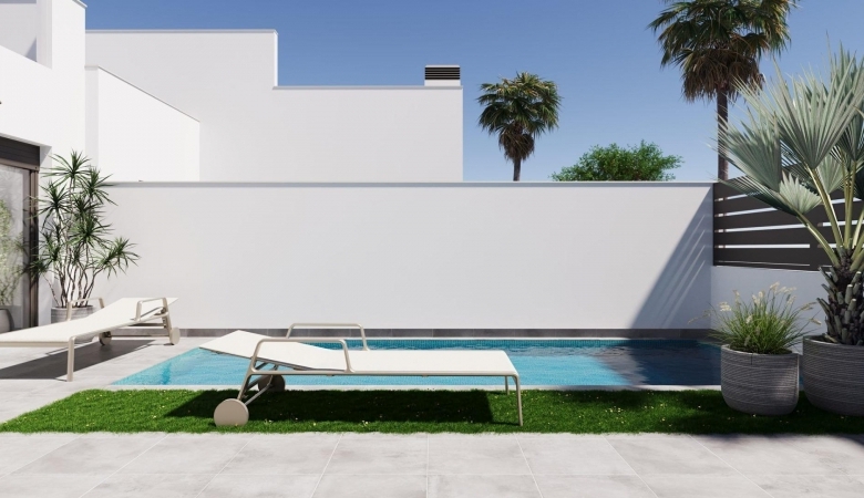 Villa pareada de nueva construcción con 2 dormitorios y  piscina privada en Torre Pacheco
