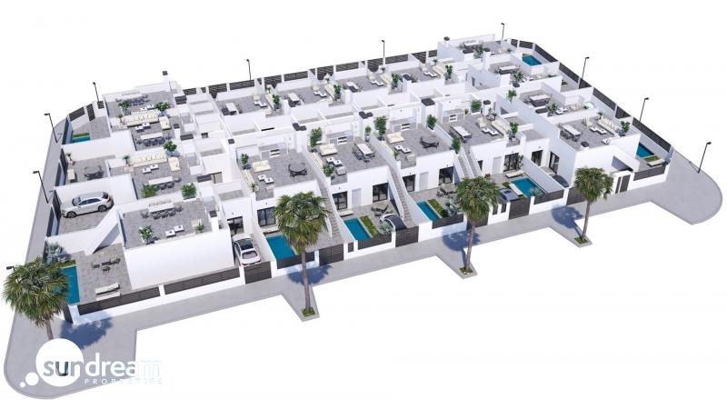 Villa pareada de nueva construcción con 2 dormitorios y  piscina privada en Torre Pacheco